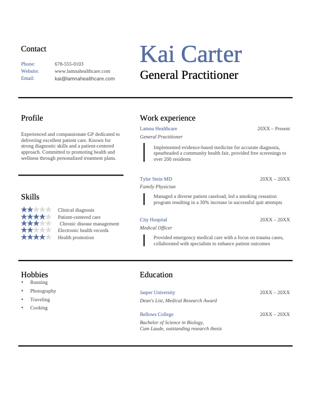Modern sections professional resume